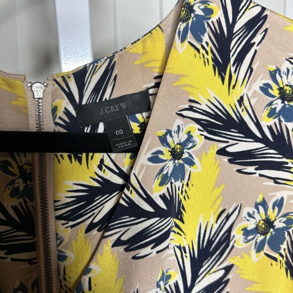 J. Crew Silk Dress Shift Sleeveless Preppy Metal Zip Side Slits Elegant Size 00 - Picture 3 of 9